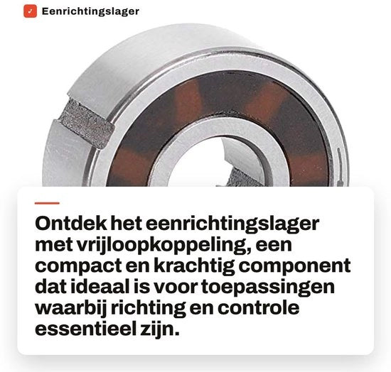 Lager unidirezionale a basso profilo - Vrijloopkoppeling - Bolvormig Loopvlaklager - Omhulsel metallico - Alta capacità di carico - 8x22x9mm - Rollager