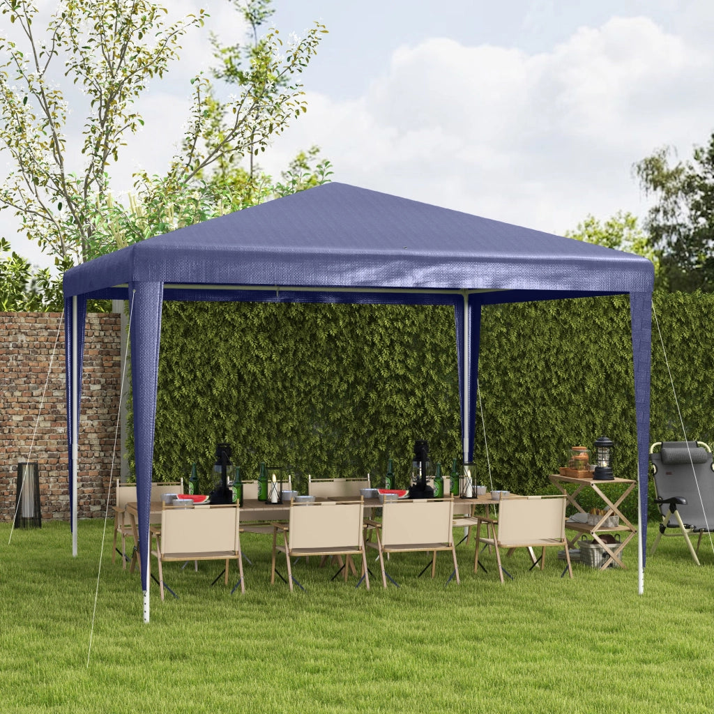 Gazebo da Giardino 3x3 m ¨C Zephmum ¨C Blu con 4 Fori di Drenaggio e Struttura in Metallo