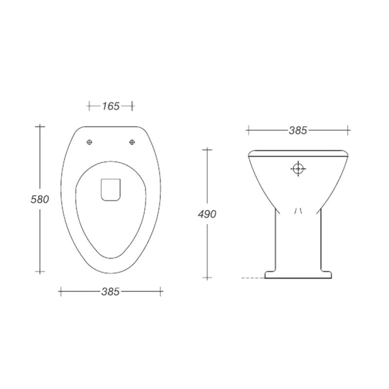 Vaso con scarico a terra e a parete terza età 51 cm con curva tecnica