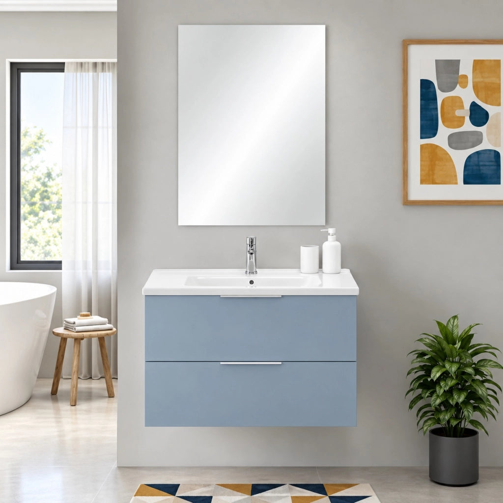 MOBILE BAGNO RIALTO 80X46XH53CM AZZURRO POLVERE