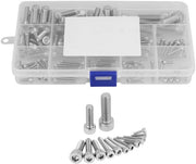 Set di viti e coni in acciaio inossidabile 304 - 135 pezzi - M2.5 M3 M4 M5 M6 M8 - Argento