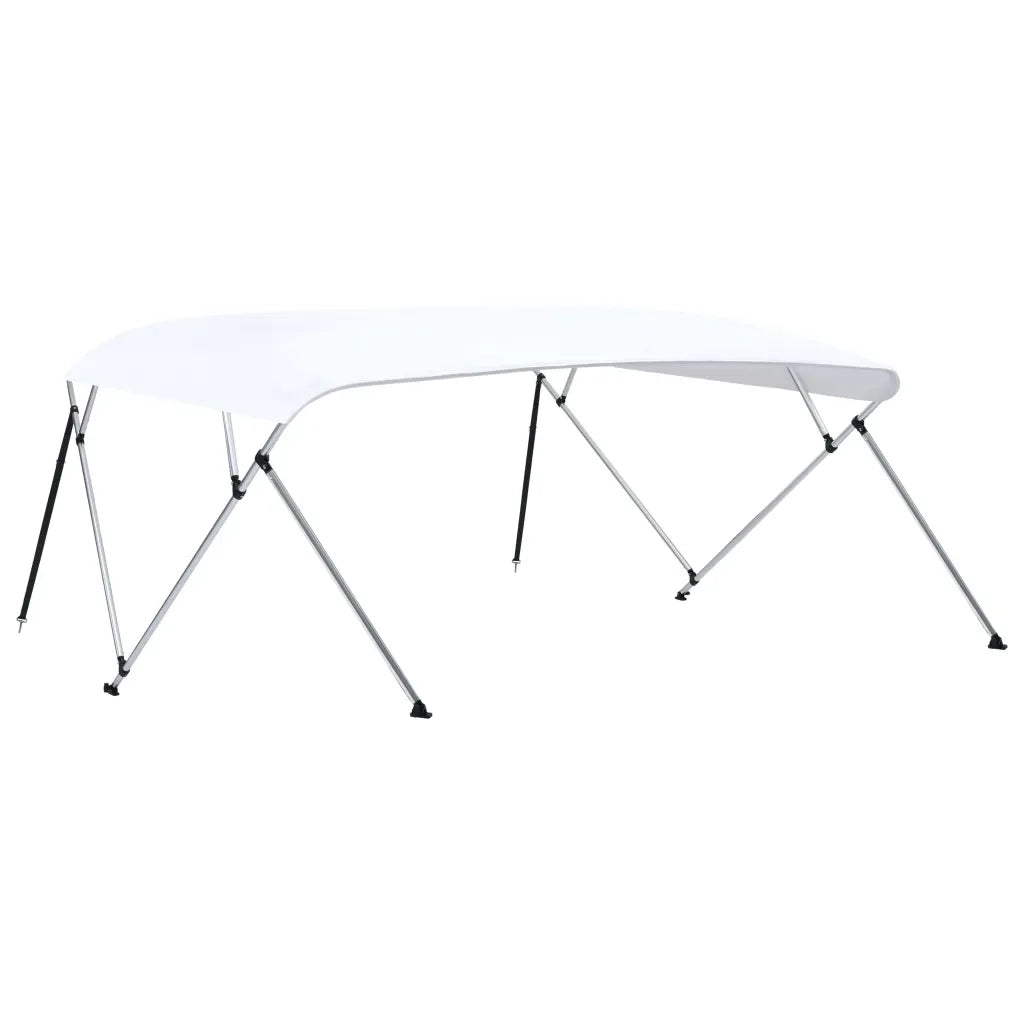 Bimini di Prua Tendalino a 4 Archi-Tenda da Sole per Bimini di Prua Bianco 243x(230-244)x137 cm