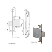 Serratura Infilare Ferro 57015-70-0 Cisa