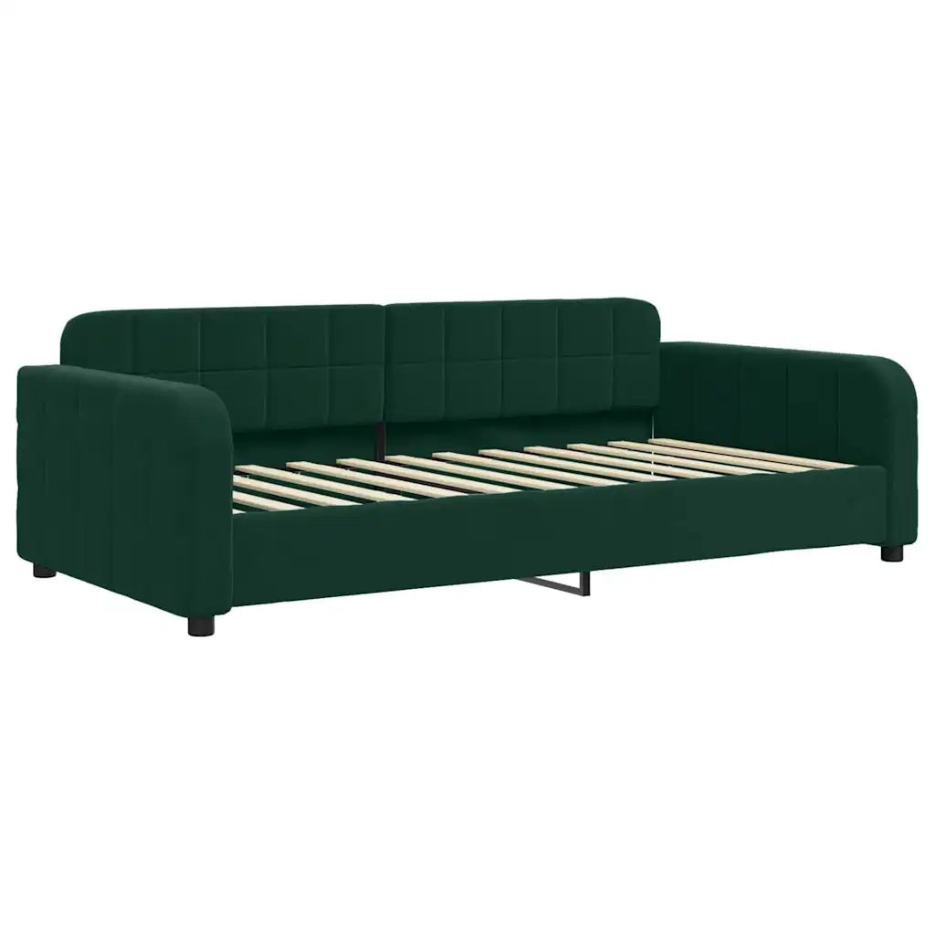 Divano Letto Estraibile Materassi Verde Scuro 90x200 Velluto