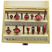 Trade Shop - Set 15 Frese Fresa Per Legno Per Scanalare Rifilare Sanalature Fresatrice 6.35mm -