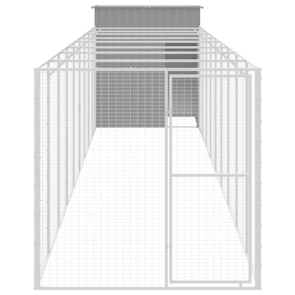 Cuccia per cani con recinto chiaro 165 x 1067 x 181 cm grigio 02_0043495