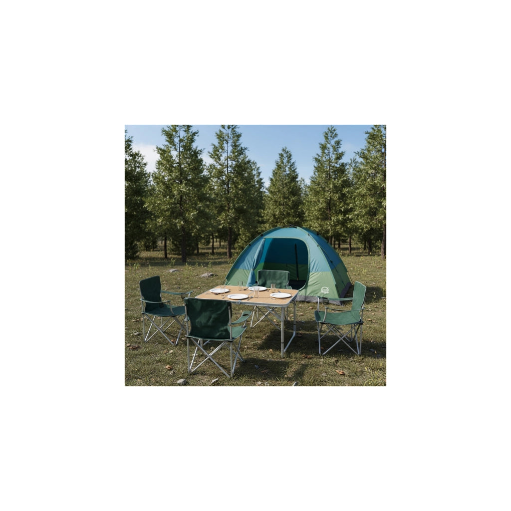 Set di 2 tavoli da campeggio pieghevoli da 6 posti - O'Camp - Forma a valigia - 120 x 60 x 70 cm