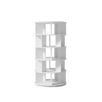 Scarpiera rotonda, girevole, 5 livelli, 115×60×60 cm, Bianco