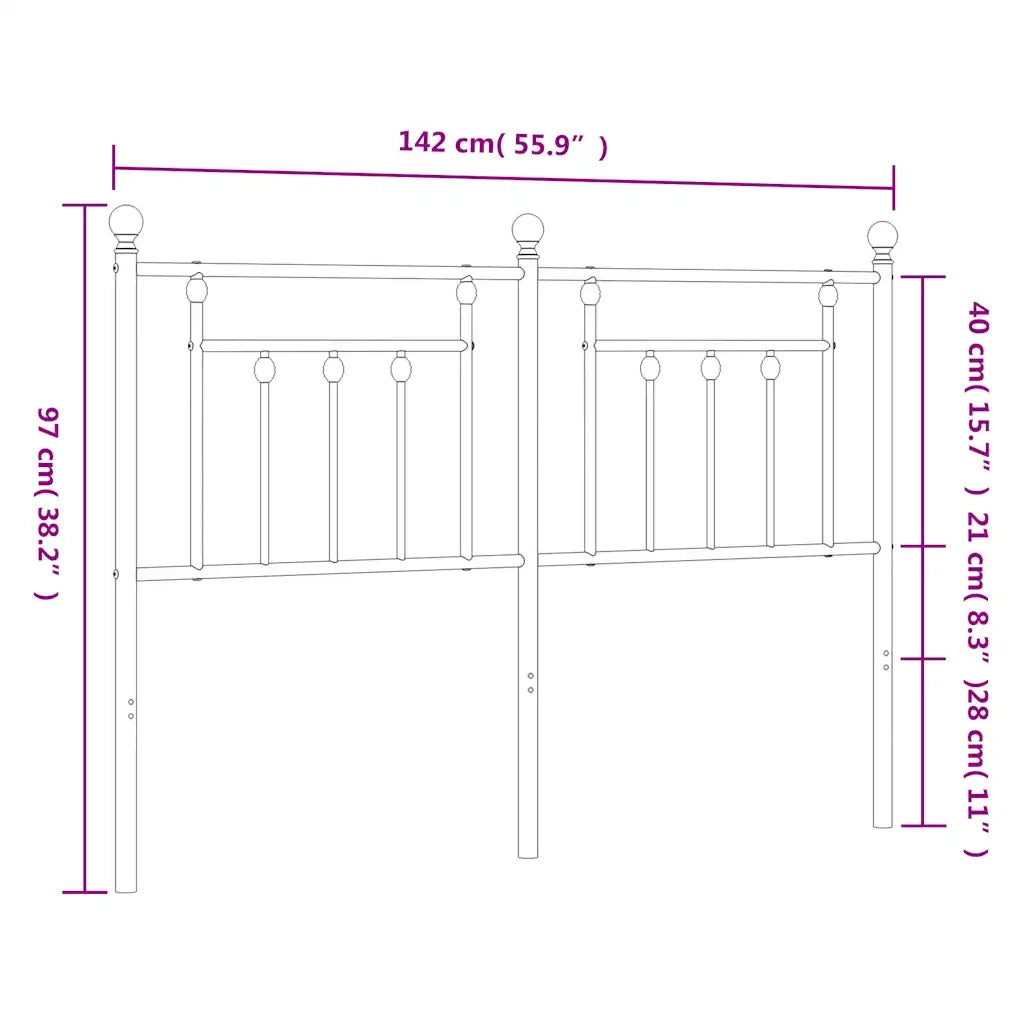 Testiera di Ricambio in Metallo Bianco 135 cm 353618