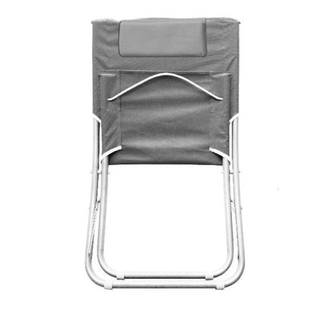 Trade Shop - Spiaggina Con Cuscino Per Testiera Grigio 57x47x95 Cm Pieghevole Portatile 281017 -