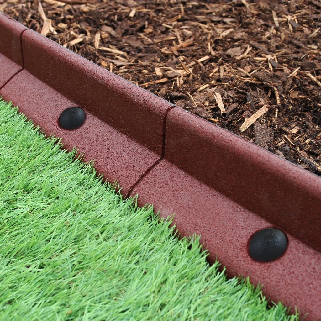 Monster Shop - Bordatura per Aiuole Bordo Prato da Giardino Palizzata Flessibile Fino a 70° in Gomma Resistente agli UV Pezzi da 1.2m - Terracotta - 4 Pezzi