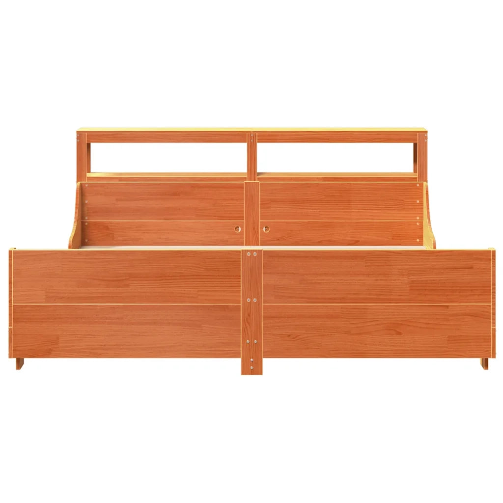 Letto senza Materasso Marrone Cera 200x200 cm in Legno di Pino