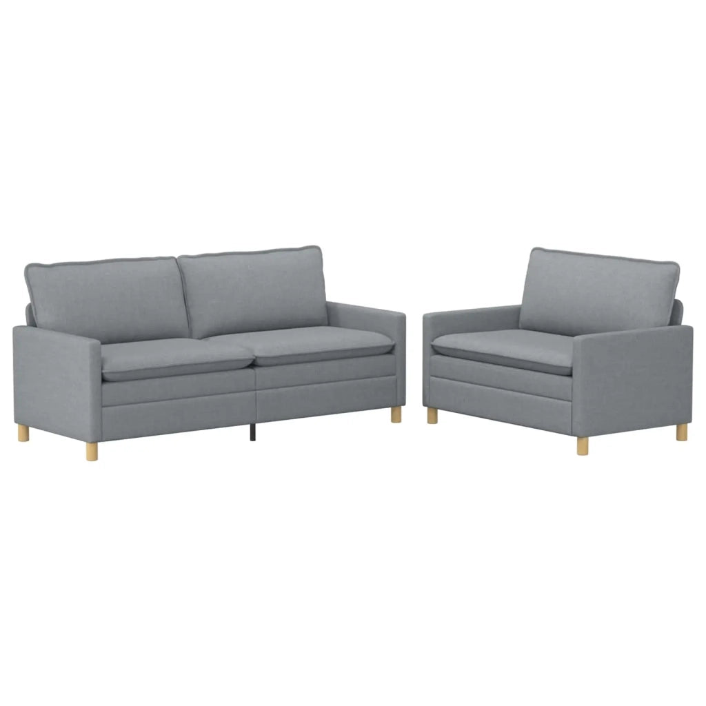 Set di divani 2 pz Grigio chiaro Tessuto 3417119