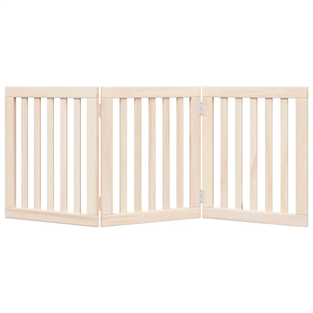 Cancelletto per cani pieghevole a 3 pannelli 150 cm in legno di pioppo 352236