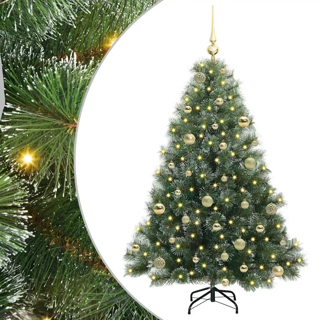 Albero di Natale | Decorazioni natalizie artificiale con 150 LED Verde 150 cm PE e PVC