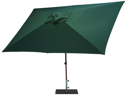 Ombrellone da Giardino 3x2 m Palo Ø38 mm in Alluminio Effetto Legno Tessuto Poliestere Trend Wood Verde