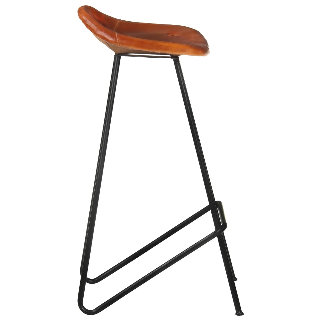 Sgabelli da Bar 4 pz Marroni in Vera Pelle cod mxl 76740