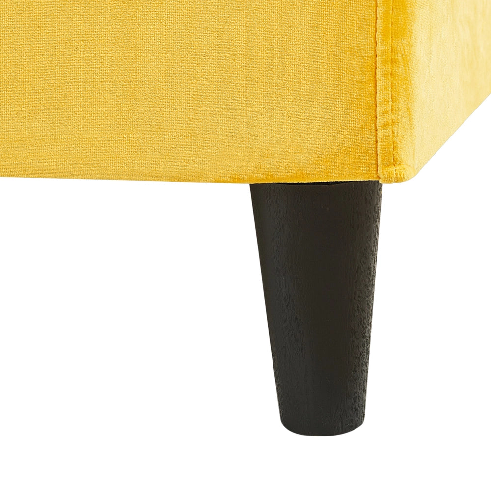 Fodera per struttura letto in velluto giallo per letto 180 x 200 cm sfoderabile e lavabile