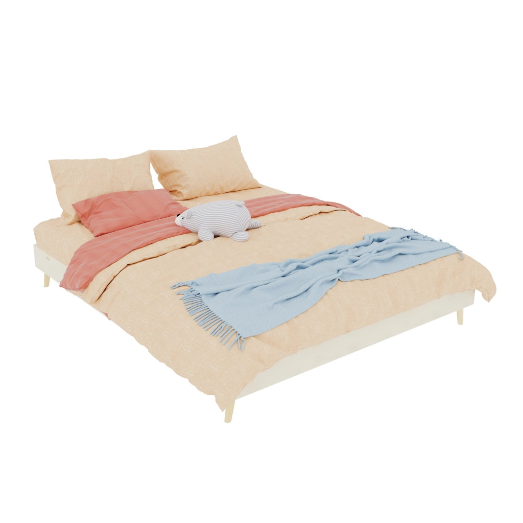 Struttura letto moderna 160x200 cm in tessuto beige