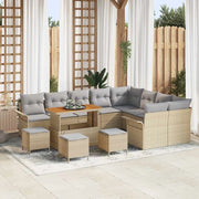 Set Divano da Giardino con cuscino 13 pcs Beige e Grigio Chiaro 3364132