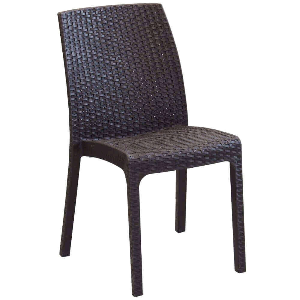 Sedia da Giardino Virginia 47x59x86 h cm in Wicker Marrone