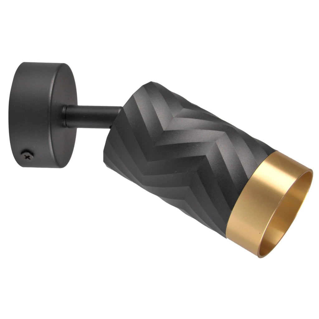 Faretto parete/soffitto 1 luce GU10 nero/oro Polux Arras