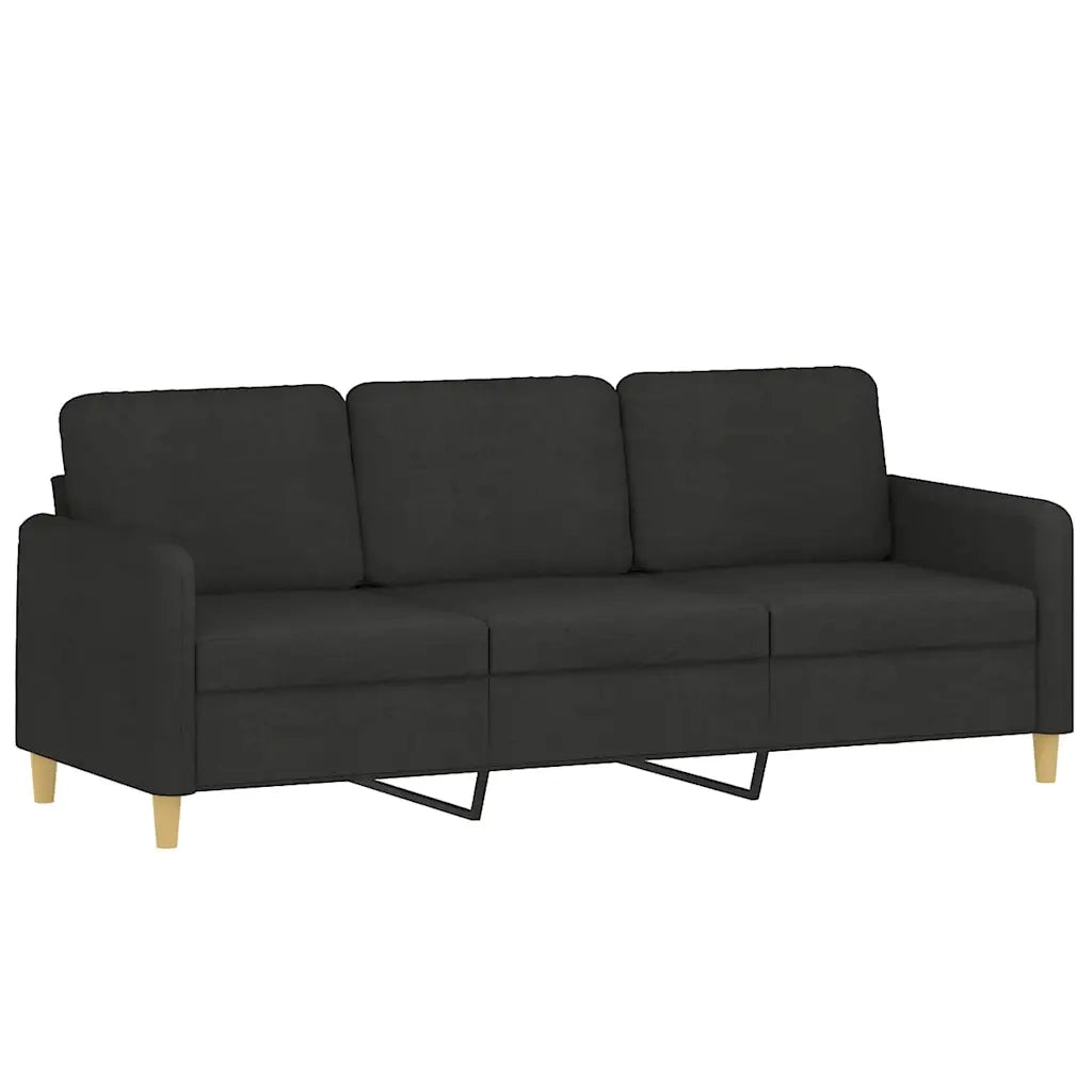Divano a 3 Posti-Sofa 3 Posti Nero 180 cm in Tessuto 719733