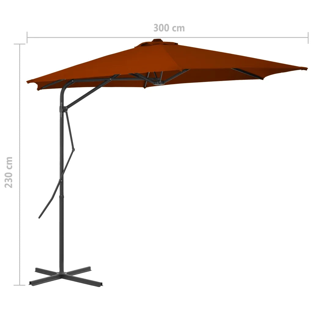 Ombrellone da Giardino con Palo in Acciaio Terracotta 300x230cm 312519