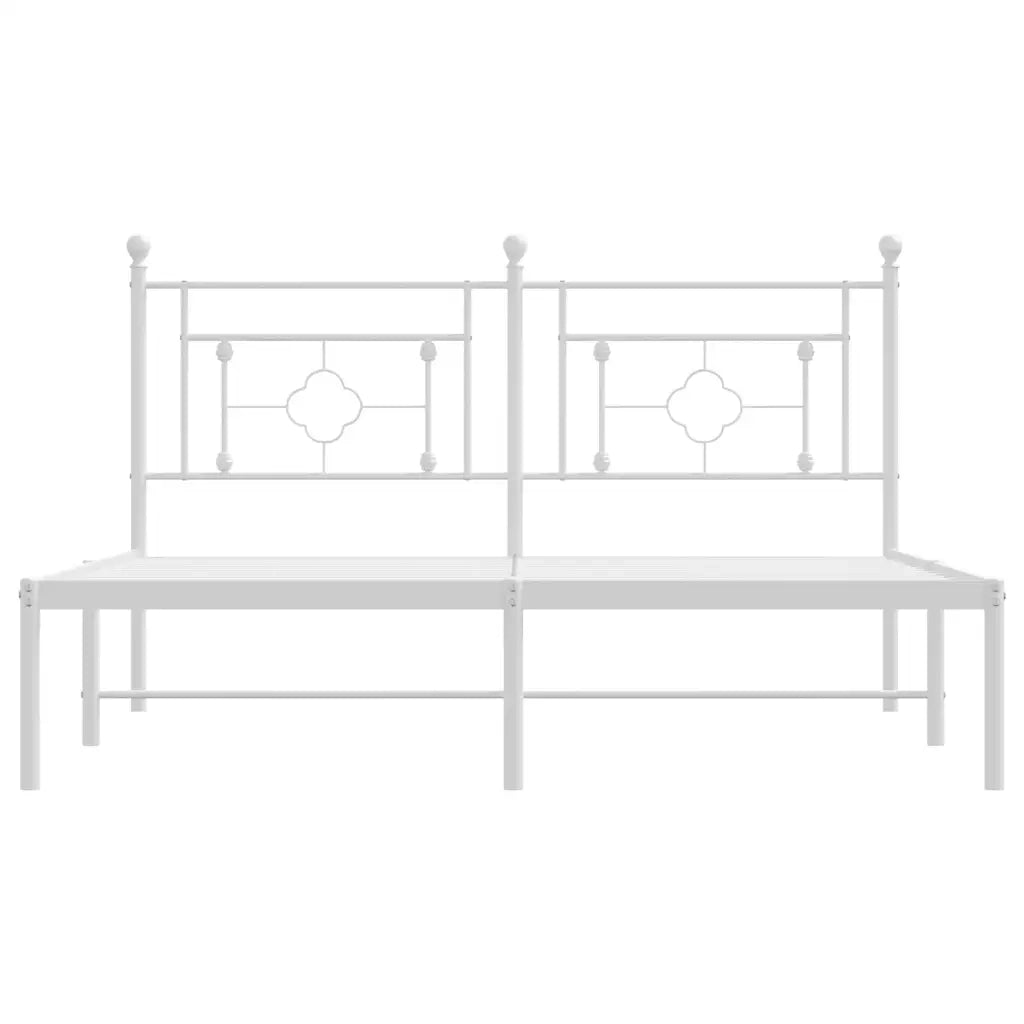 Giroletto con Testiera-Struttura Letto con testiera Metallo Bianco 160x200 cm 548036