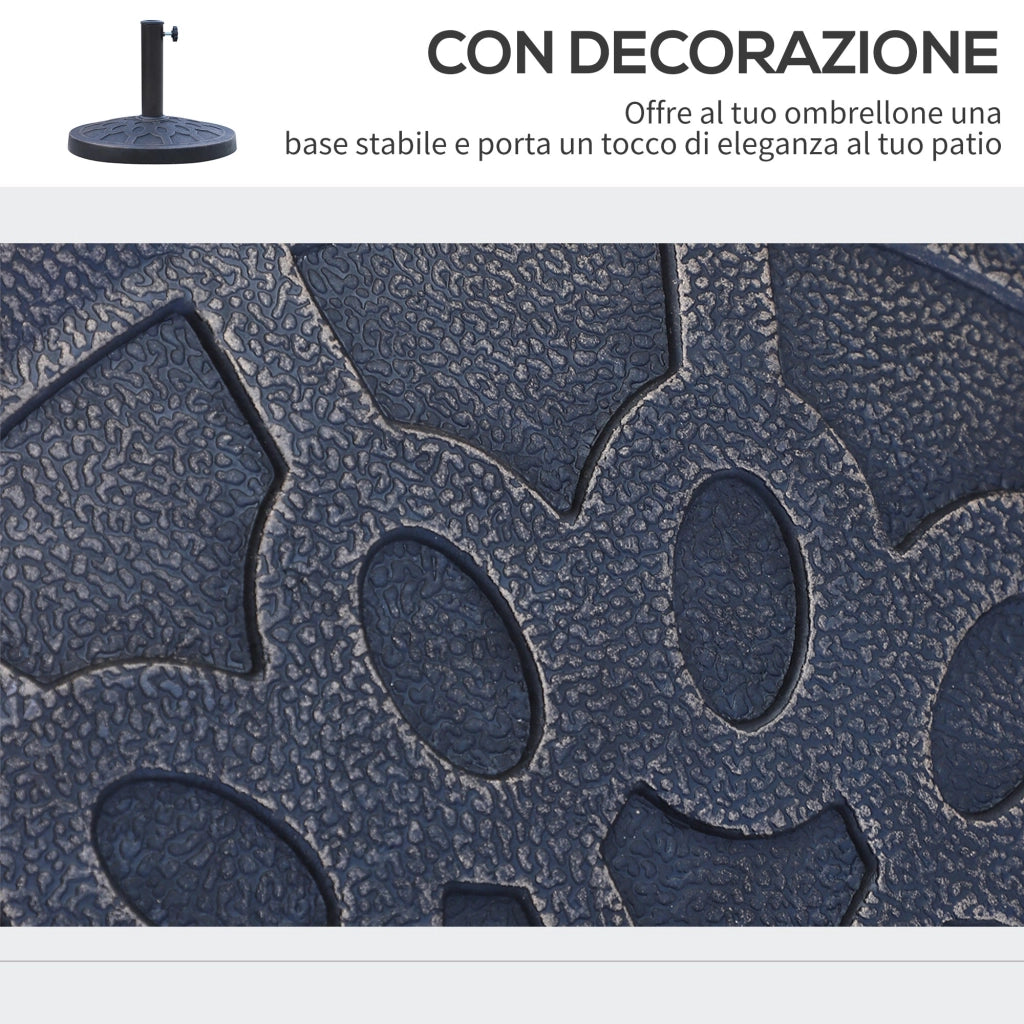 Base per Ombrellone Rotonda Ø45 cm per Pali da Ø3,8 e Ø4,8 cm in Resina e Acciaio Bronzo