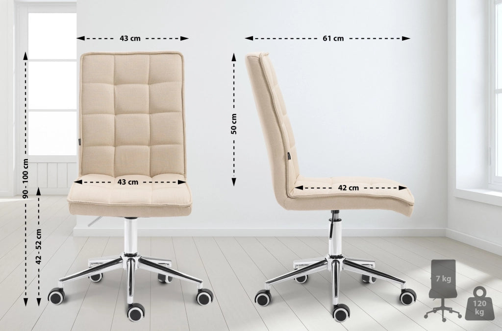 Sedia da ufficio PEKING V2 in tessuto crema