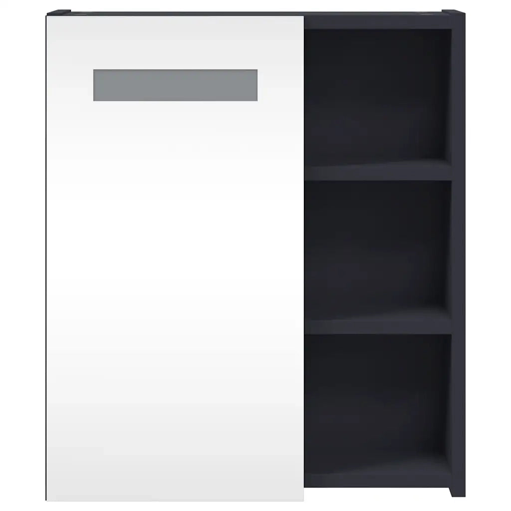 Armadietto Bagno con Specchio e LED Grigio Chiaro 45x13x52 cm 357966