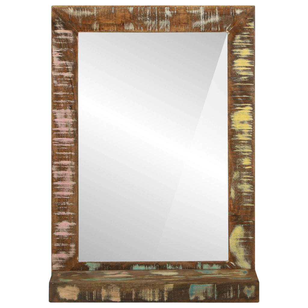 Specchio da Bagno 50x22x70 cm Legno Massello Riciclato