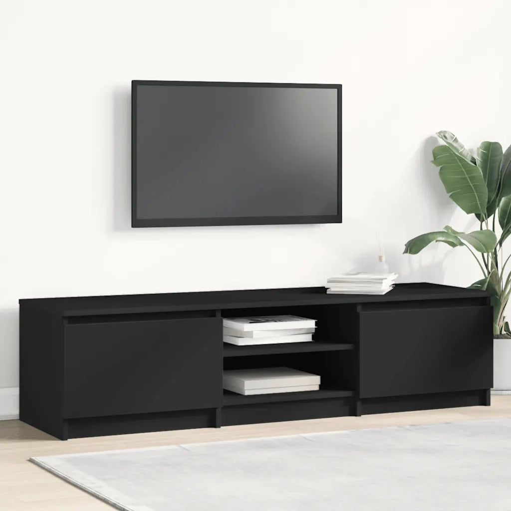 Mobile Porta TV Nero 140x40x35,5 cm in Legno Multistrato 800649