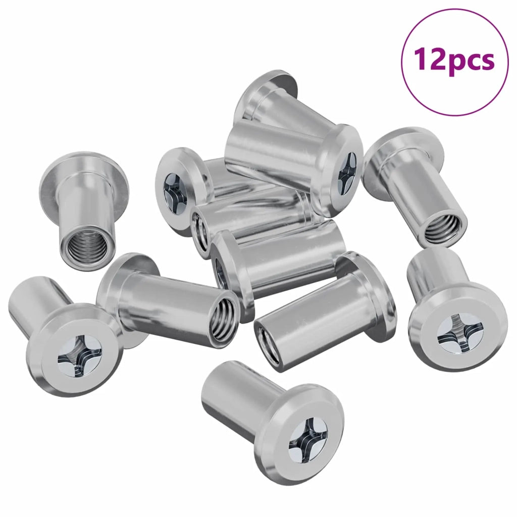 Dado a bloccaggio 12 pcs Argento M6 x 15 mm Acciaio 864560