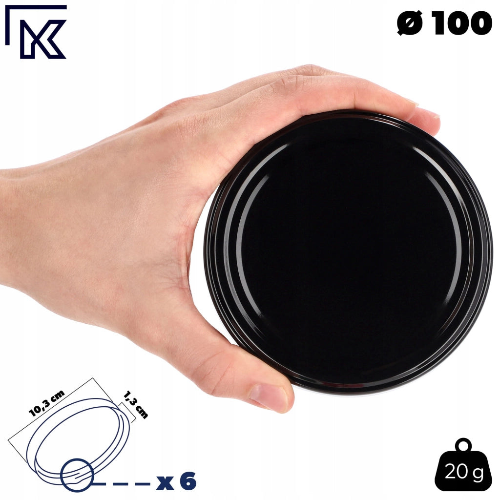 Tappi KADAX per barattoli, diametro 100 mm, coperchi per barattoli di conserve, 50 pezzi.