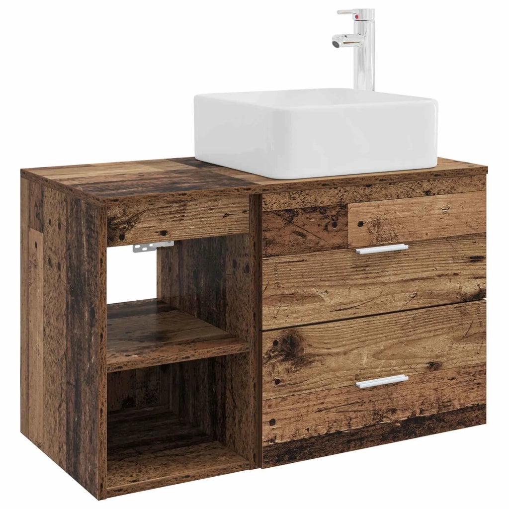 Set di mobili per il bagno 2 pz Legno antico 3403886
