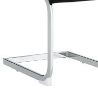 Set di 2 Sedie moderne per sala da pranzo, con schienale alto, in PU e tessuto, per Cucina e ufficio, Nero