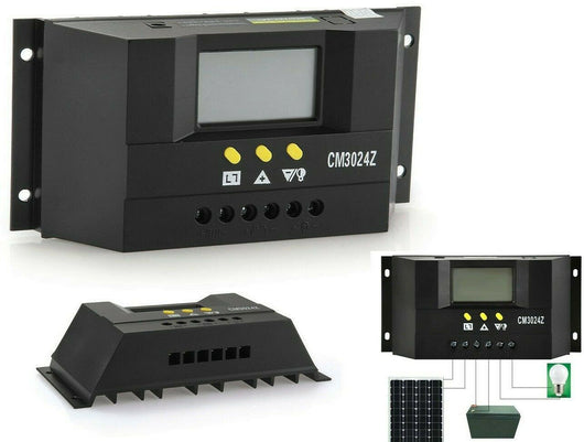 30A Regolatore Di carica solare fotovoltaico LCD 12V /24V Per pannello solare CM3024Z - ZENCOCCO