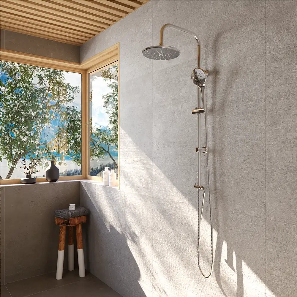 Colonna doccia in acciaio inox soffione 23 cm | Ticino