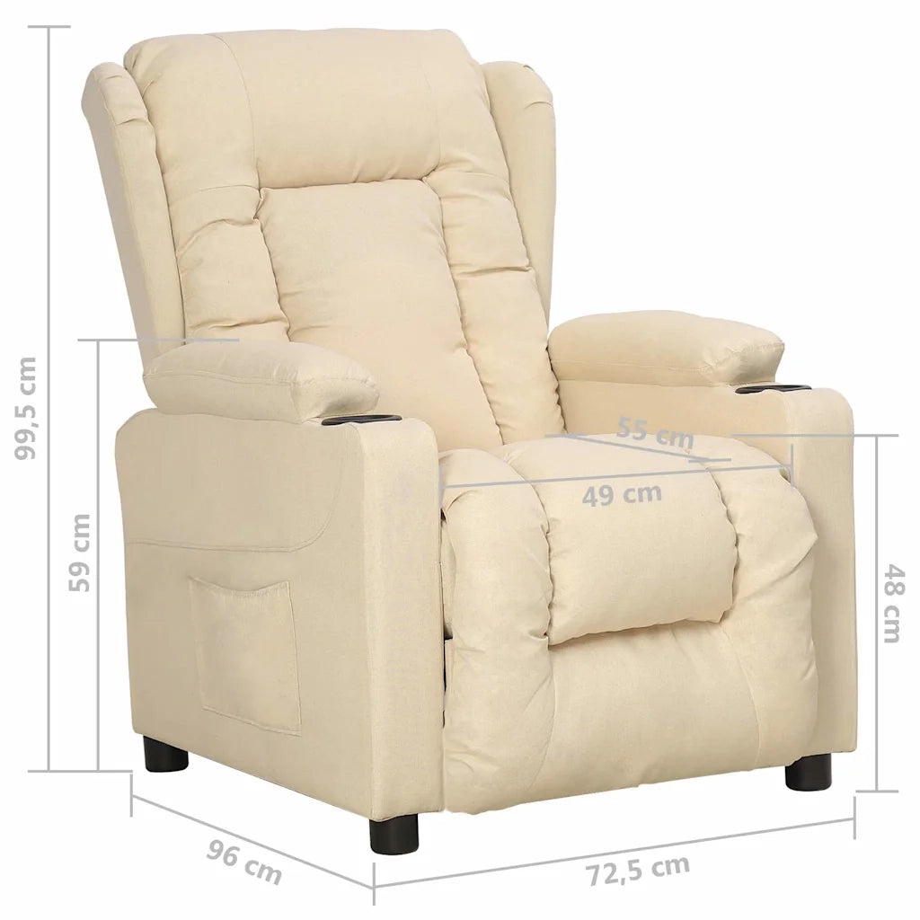 Divano Sedia-Poltrona Reclinabile in Tessuto Crema 538880