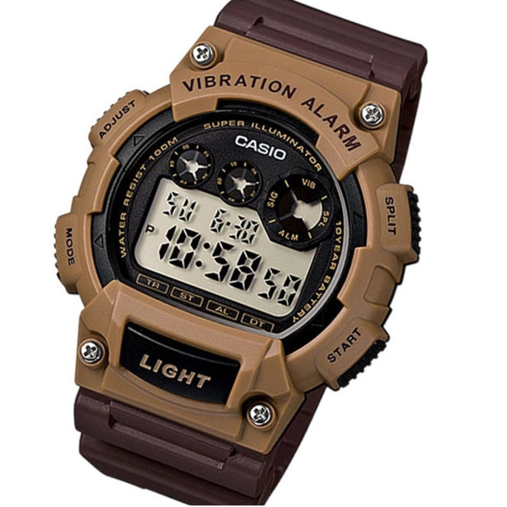 Trade Shop - Orologio Da Polso Casio W-735h-5avd Digitale Uomo Sportivo Cronograf Marrone -