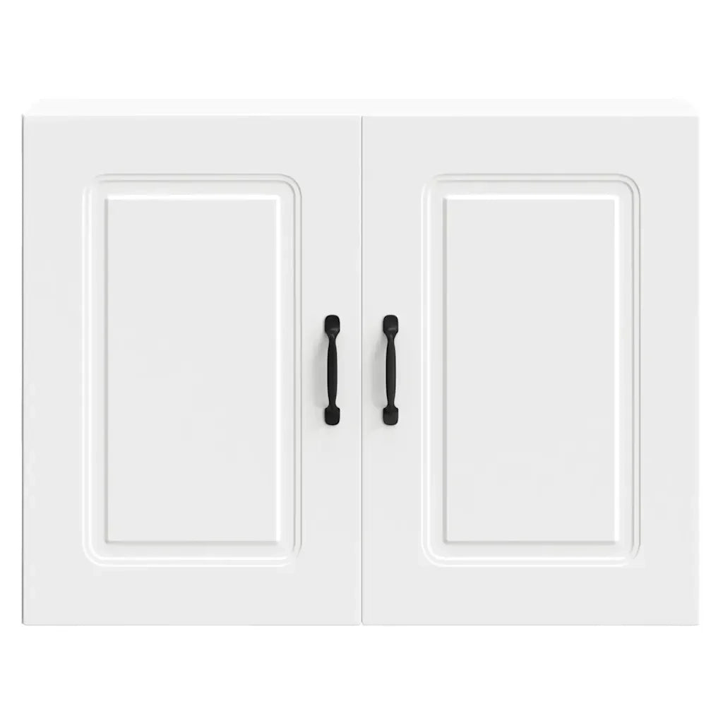 Pensile da cucina dal design moderno unità contenitore 80 x 31 x 60 cm legno composito bianco 02_0049992