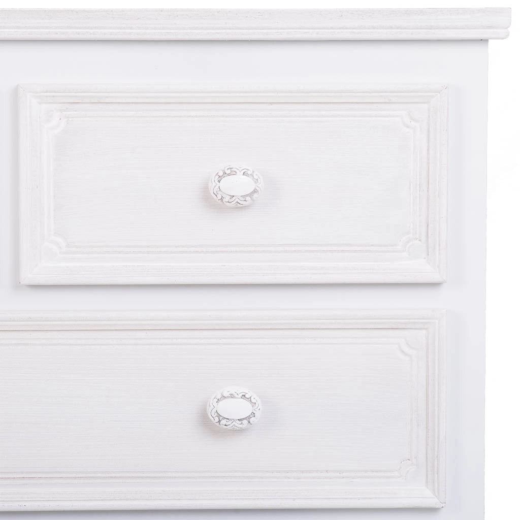 Cassettiera in legno bianco 80x40x105