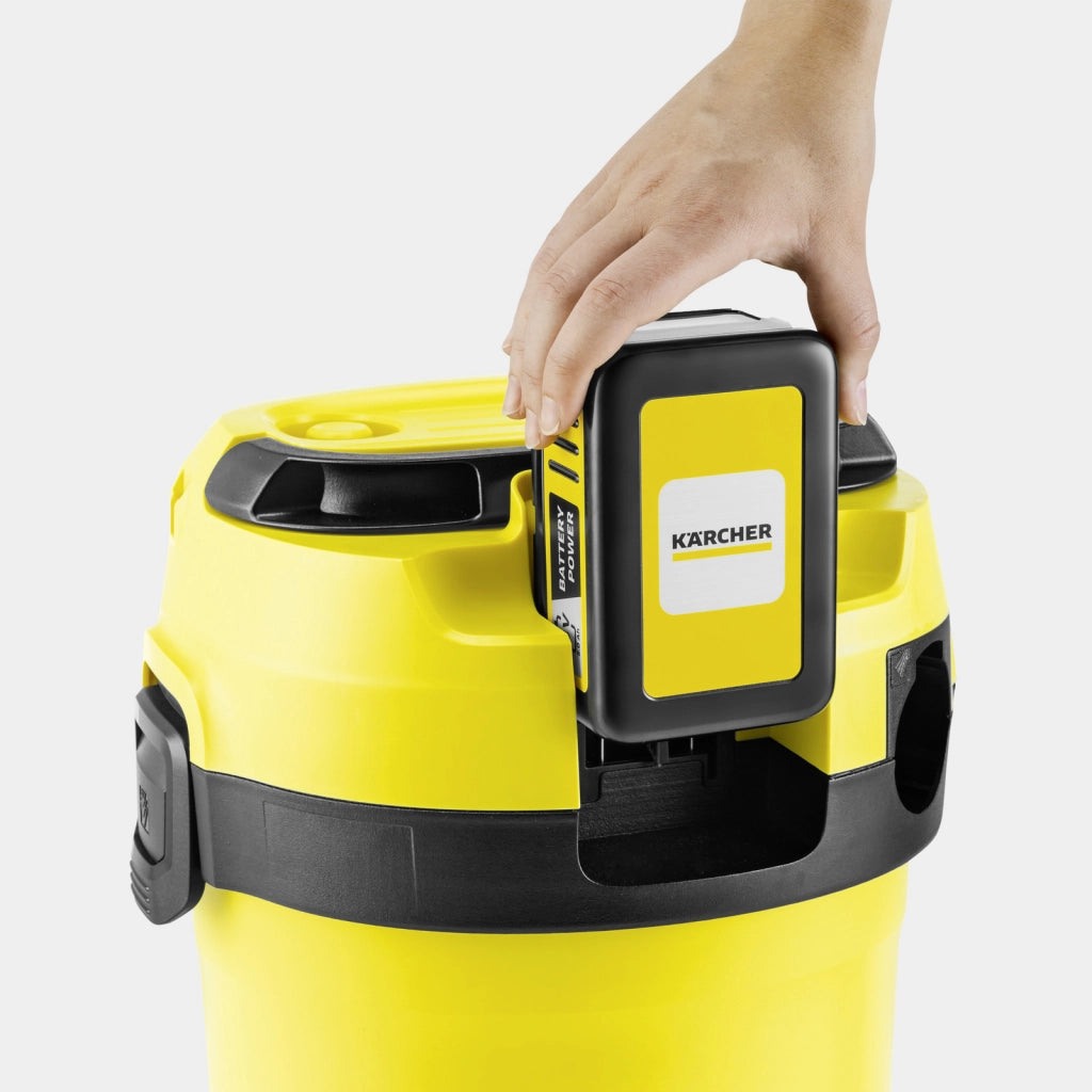KARCHER Bidone aspiratutto solido liquidi a batteria WD 3-18 V-17/20 - Potenza allacciata: 270 W - Capacità vano raccolta: 17 l - Materiale vano di raccolta: Plastica 