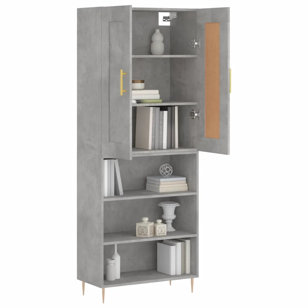 Credenza Grigio Cemento 69,5x34x180 cm in Legno Multistrato 3200061