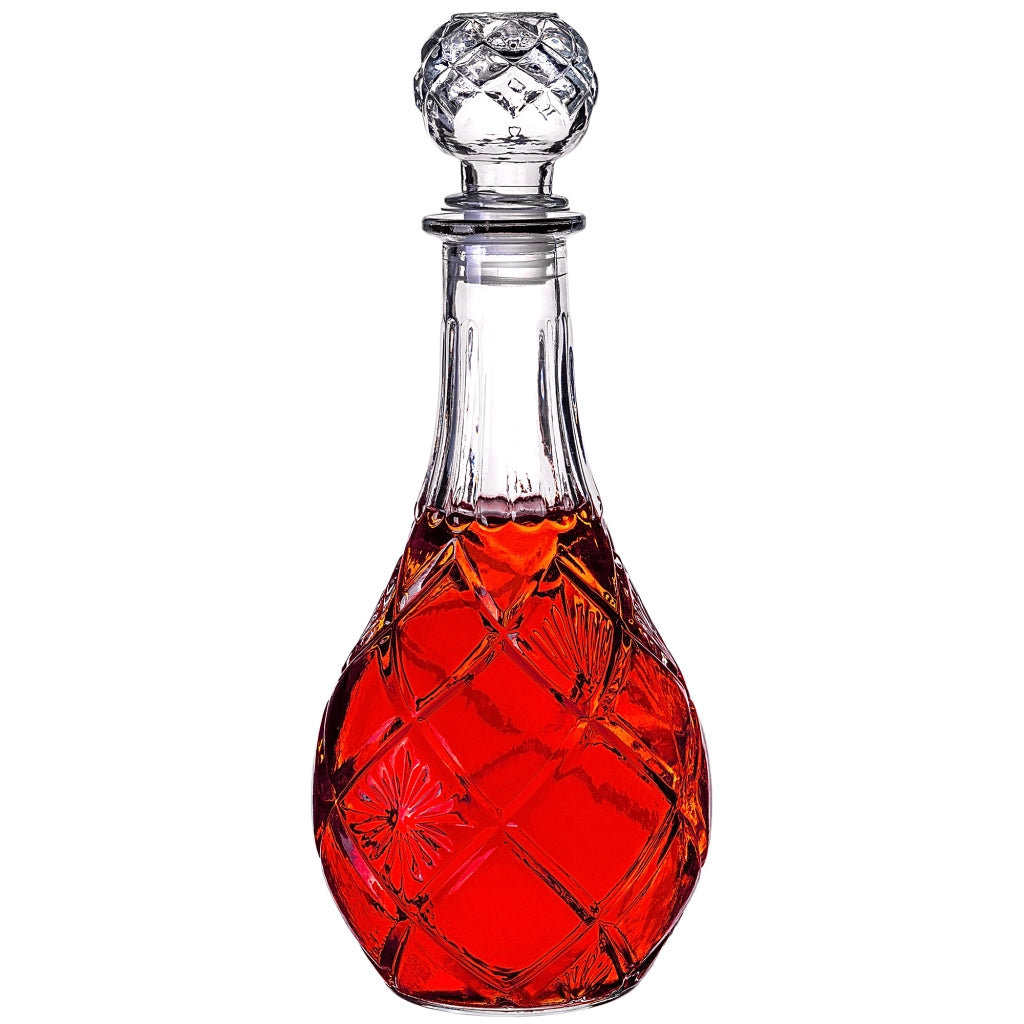 Caraffa per whisky KADAX, bottiglia in vetro cristallo da 0,8 litri con tappo di sughero.