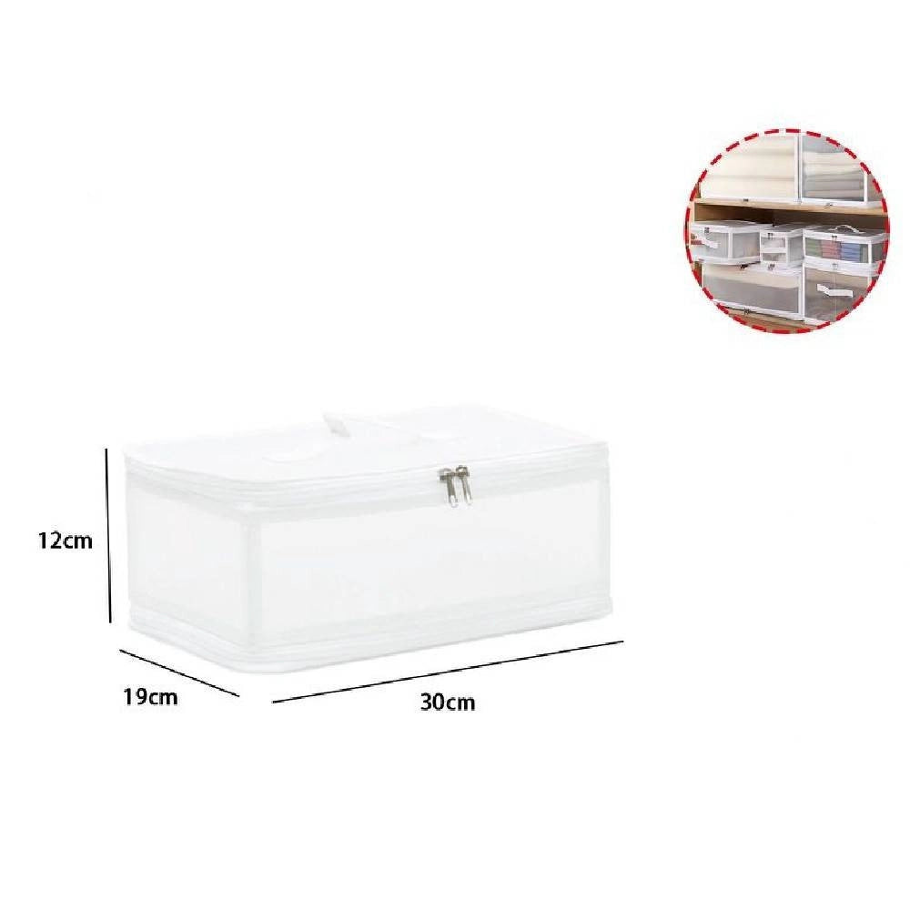 Trade Shop - Box Scatola Salvaspazio Portatutto Contenitore Organizer Armadi 30x19x12cm 59971 -