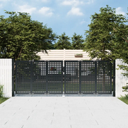 Cancello da Giardino Antracite 300x100 cm in Acciaio 154566