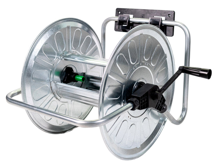 Avvolgitubo Portatile Manuale da Muro 50 mt in Acciaio Zincato Grigio Agrati